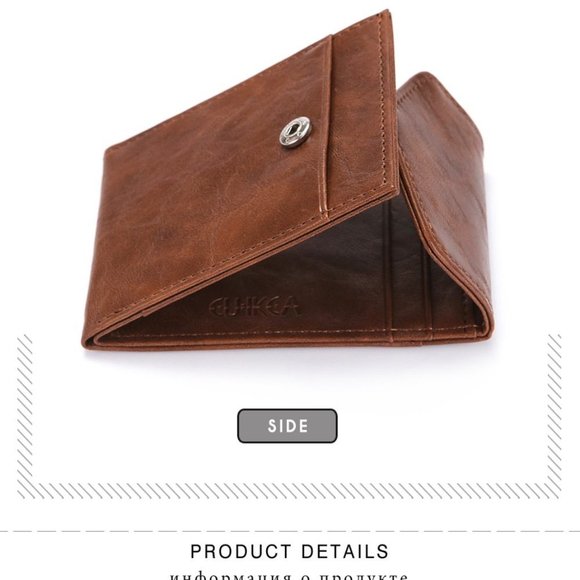 RFID Thin Wallet Credit Card ID Protction Coffee - Picture 7 of 9